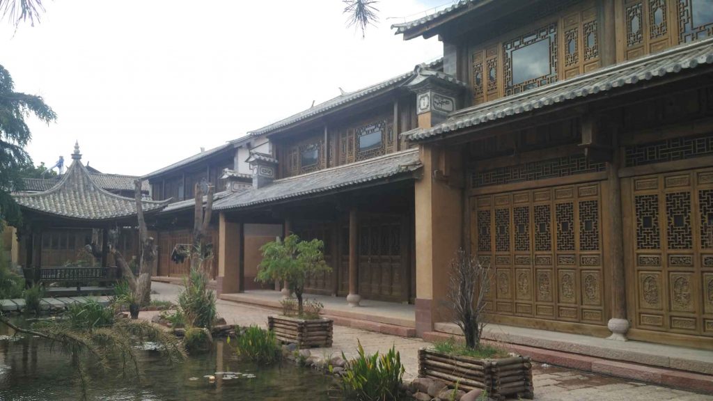 The local theatre, recently restored in the ethnic Bai style