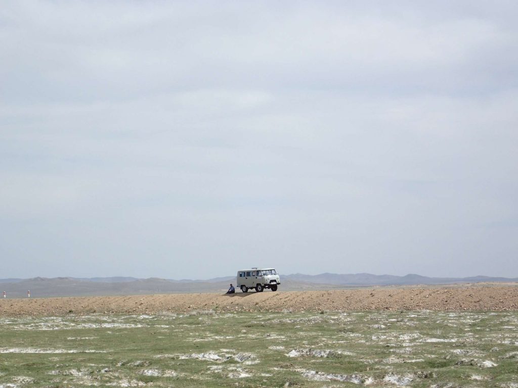 Our shining metal lunchbox having a break from grunting around the desert.