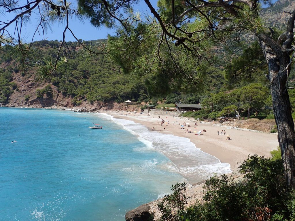 Kabak beach, where time stands still, viewed from the mountainside. The insects and undergrowth formed a fantastic seaside smell