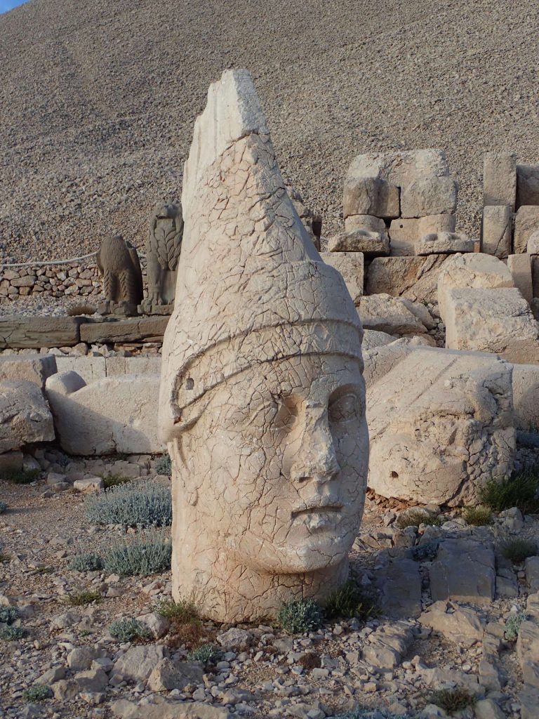 Antiochus, the man himself. The heads are separated from their bodies, fallen down from vandalism or weathering. One was felled by a lightning strike just a few decades ago.