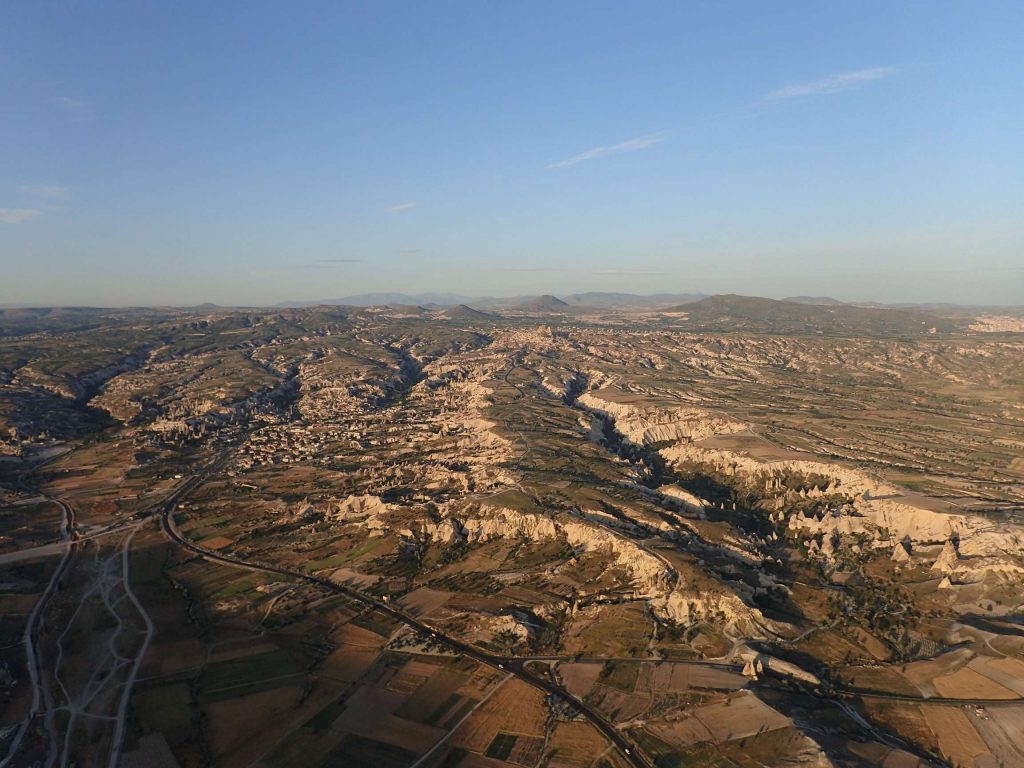 The view, looking out over most of Cappadocia and the way we’ve come