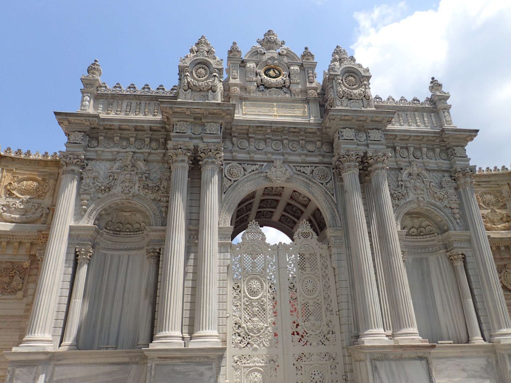 The elaborate Dolmabahce palace façade. Ataturk