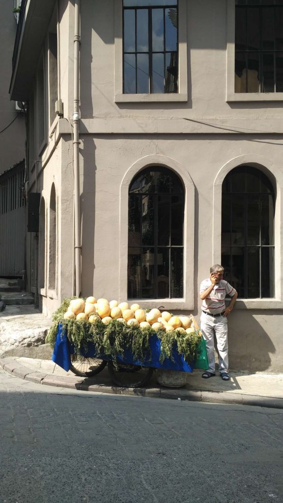 Considered atoning for the previous night’s sins by buying a perfectly ripe melon. Or… there’s a kebab place not far away…