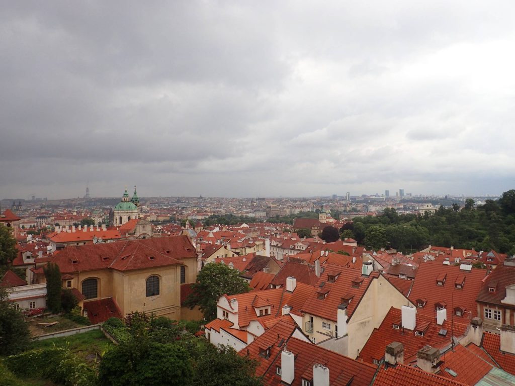 Overlooking Prague’s red rooves
